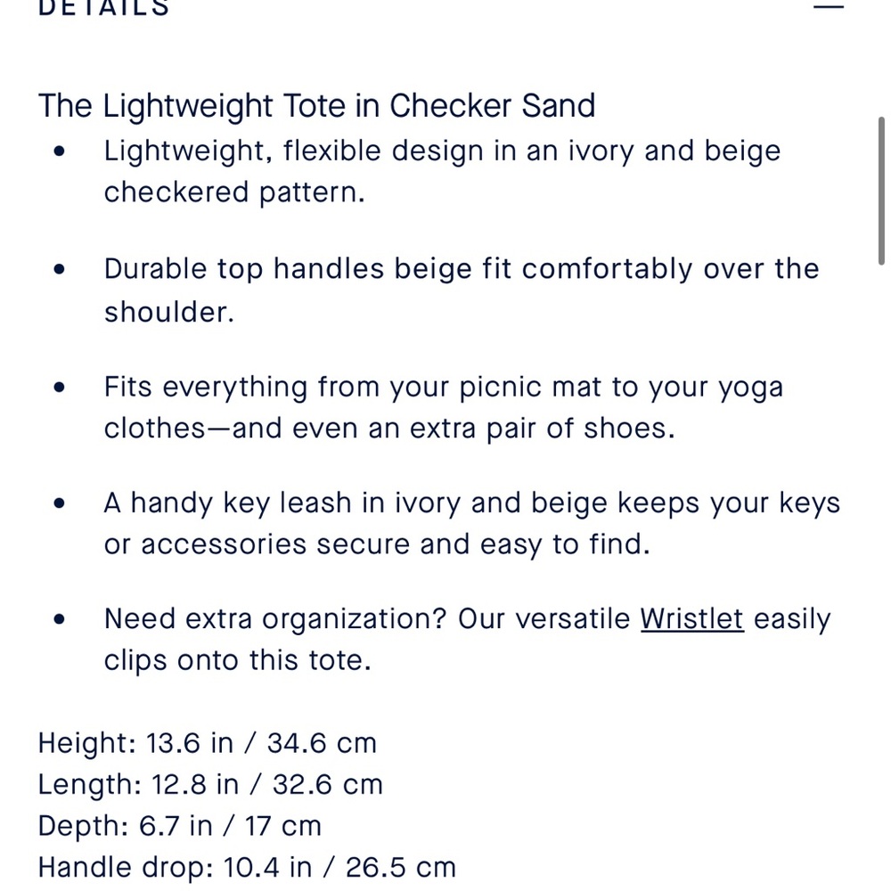 Rothy's The Lightweight Tote Checker Sand Medium Size - Picture 12 of 12
